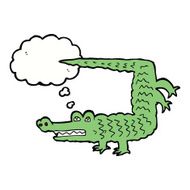 cartoon crocodile with thought bubble N56