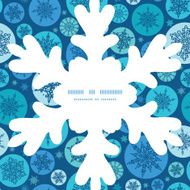 Vector round snowflakes Christmas snowflake silhouette pattern frame card template N2