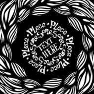 Hand made lettering template on abstract doodle background N6