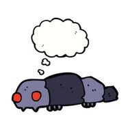 cartoon insect with thought bubble N6