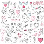 Romantic big bundle Hand drawing Valentine wedding decor