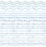 Hand drawn seamless line border set Winter Doodle decor