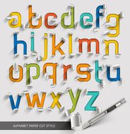 Alphabet marker colorful doodle font style Vector illustration