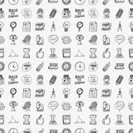 doodle back to school seamless pattern N7