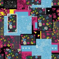 Seamless floral patchwork pattern