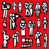 man and woman in love - vector icons