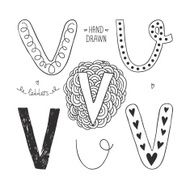 Vector hand drawn alphabet N23