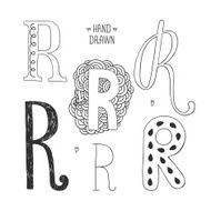 Vector hand drawn alphabet N25