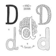Vector hand drawn alphabet N28
