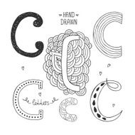 Vector hand drawn alphabet N29