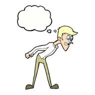 cartoon angry man with thought bubble N98