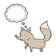 cartoon wolf cub with thought bubble N14