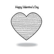 abstract pattern heart illustration in zentangle style N6