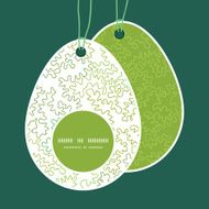 Vector curly doodle shapes Easter egg shaped tags set template