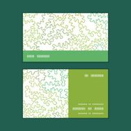 Vector curly doodle shapes horizontal stripe frame pattern business cards N2
