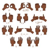 African American hands (left and right) vector set