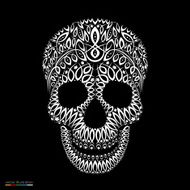 Ornamental pattern skull in tattoo style