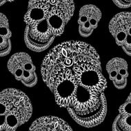 Ornamental pattern skull seamless texture N2