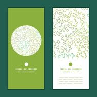 Vector curly doodle shapes vertical round frame pattern invitation greeting