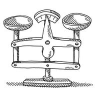 Two Pan Balance Scale Drawing