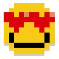 Pixel Cartoon In Love Face Isolated