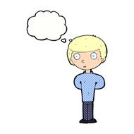 cartoon worried man with thought bubble N106