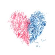 Heart shape pencil drawing for your design N4