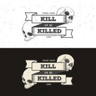 Retro vintage badge symbol with skull N8