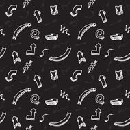 Doodle hand drawn arrows seamless vector pattern