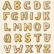 Complete set of stained alphabet letters N2