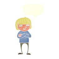 cartoon happy person with speech bubble N35