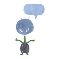 cartoon space alien with speech bubble N24
