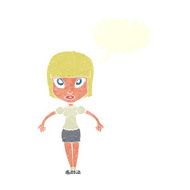 cartoon pretty woman with speech bubble N331