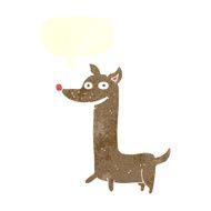 funny cartoon dog with speech bubble N20