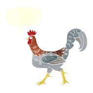 cartoon cockerel with speech bubble N35