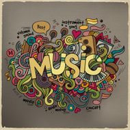 Music hand lettering and doodles elements background N4