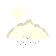 cartoon rain cloud with speech bubble N22