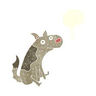 cartoon sitting dog with speech bubble N12