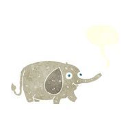 cartoon funny little elephant with speech bubble N8