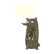 funny cartoon bear with speech bubble N68