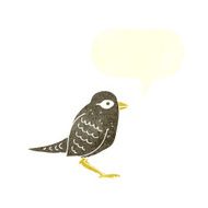 cartoon garden bird with speech bubble N48