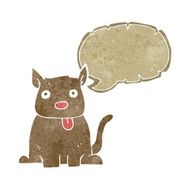 cartoon dog sticking out tongue with speech bubble N20
