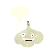 cartoon garlic with speech bubble N7