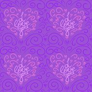 Valentine&#039;s day lettering hearts and swirls pattern N2