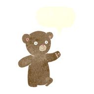 cartoon teddy bear with speech bubble N226