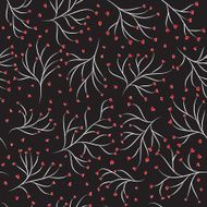Hand drawn twigs with hearts seamless pattern N2