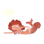 cartoon mermaid with speech bubble N81