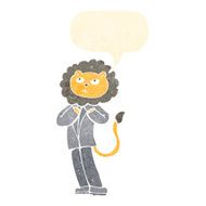 cartoon lion businessman with speech bubble N8