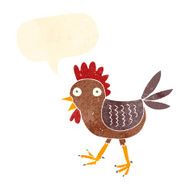 funny cartoon chicken with speech bubble N12
