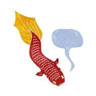 cartoon fish with speech bubble N132